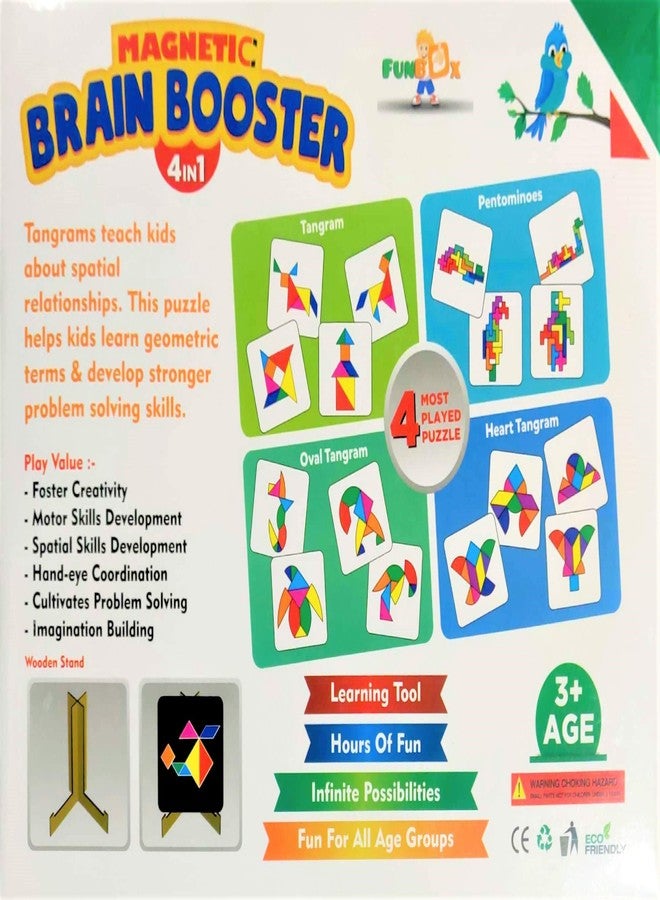 Smart Picks Magnetic Brain Booster 4 in 1 Puzzle Game Includes Tangram,Pentominoes,Oval Tangram and Heart Tangram - Image 2